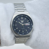 Seiko 5 Automatic Men's Watch Black Railway Time Dial 36mm Day-Date Japan