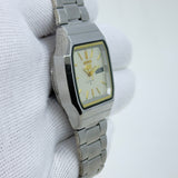 Vintage Seiko 5 Square Automatic Wristwatch – Silver & Gold Accents