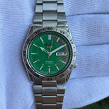 Seiko 5 -  Automatic Watch 21 Jewels  Green Dial Vintage Style Mod