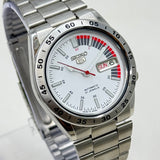 Seiko 5 -  Automatic Watch 21-J White Dial Vintage Style Mod