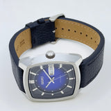 Vintage Style Watch - Seiko Automatic 21 Jewels Blue Dial Day Date Mod