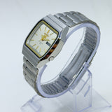 Vintage Seiko 5 Square Automatic Wristwatch – Silver & Gold Accents