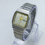 Vintage Seiko 5 Square Automatic Wristwatch – Silver & Gold Accents