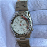 Seiko 5 -  Automatic Watch 21-J White Dial Vintage Style Mod