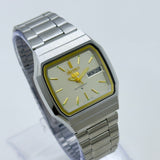 Vintage Seiko 5 Square Automatic Wristwatch – Silver & Gold Accents