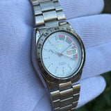 Seiko 5 -  Automatic Watch 21-J White Dial Vintage Style Mod