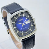 Vintage Style Watch - Seiko Automatic 21 Jewels Blue Dial Day Date Mod