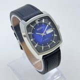 Vintage Style Watch - Seiko Automatic 21 Jewels Blue Dial Day Date Mod