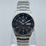 Seiko 5 Automatic Men's Watch Black Railway Time Dial 36mm Day-Date Japan