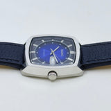 Vintage Style Watch - Seiko Automatic 21 Jewels Blue Dial Day Date Mod