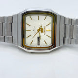 Vintage Seiko 5 Square Automatic Wristwatch – Silver & Gold Accents
