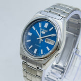 Vintage Seiko 5 Automatic Blue Dial Day-Date Japan Made