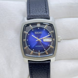 Vintage Style Watch - Seiko Automatic 21 Jewels Blue Dial Day Date Mod