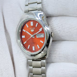 Seiko 5 - Custom Vintage Style Automatic Mens Watch 6309 Orange Dial