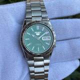 Seiko 5 -  Automatic Watch 21 Jewels  Green Dial Vintage Style Mod