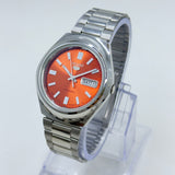 Seiko 5 - Custom Vintage Style Automatic Mens Watch 6309 Orange Dial