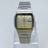Vintage Seiko 5 Square Automatic Wristwatch – Silver & Gold Accents