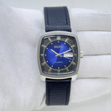 Vintage Style Watch - Seiko Automatic 21 Jewels Blue Dial Day Date Mod