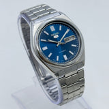 Vintage Seiko 5 Automatic Blue Dial Day-Date Japan Made