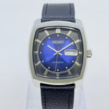 Vintage Style Watch - Seiko Automatic 21 Jewels Blue Dial Day Date Mod