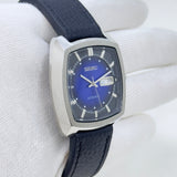 Vintage Style Watch - Seiko Automatic 21 Jewels Blue Dial Day Date Mod