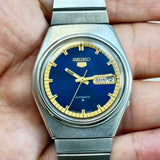 Vintage Seiko 5 - Automatic Blue Dial Day-Date Classic Men’s Watch Japan Made