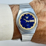 Vintage Seiko 5 - Automatic Blue Dial Day-Date Classic Men’s Watch Japan Made