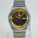 Vintage Seiko 5 Automatic Watch 17 Jewels Brown Dial Day-Date Japan Made.