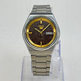 Vintage Seiko 5 Automatic Watch 17 Jewels Brown Dial Day-Date Japan Made.