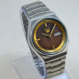 Vintage Seiko 5 Automatic Watch 17 Jewels Brown Dial Day-Date Japan Made.