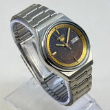 Vintage Seiko 5 Automatic Watch 17 Jewels Brown Dial Day-Date Japan Made.