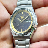 Vintage Seiko 5 Automatic Watch 17 Jewels Brown Dial Day-Date Japan Made.