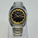 Vintage Men's Watch Seiko 5 Automatic Brown Dial Day-Date Original Japan Made