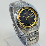 Vintage Men's Watch Seiko 5 Automatic Brown Dial Day-Date Original Japan Made