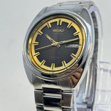 Vintage Men's Watch Seiko 5 Automatic Brown Dial Day-Date Original Japan Made