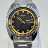 Vintage Men's Watch Seiko 5 Automatic Brown Dial Day-Date Original Japan Made