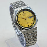 Vintage Seiko 5 Automatic Gold Dial Day-Date Japan Made