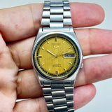 Vintage Seiko 5 Automatic Gold Dial Day-Date Japan Made