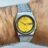Vintage Seiko 5 Automatic Gold Dial Day-Date Japan Made