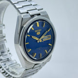 Seiko 5 - 6309-8170 Automatic Men's Watch 17 Blue Dial Japan Made Rare Vintage