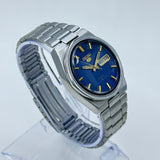 Seiko 5 - 6309-8170 Automatic Men's Watch 17 Blue Dial Japan Made Rare Vintage