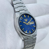Seiko 5 - 6309-8170 Automatic Men's Watch 17 Blue Dial Japan Made Rare Vintage