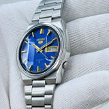 Seiko 5 - 6309-8170 Automatic Men's Watch 17 Blue Dial Japan Made Rare Vintage