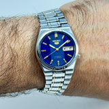 Seiko 5 Automatic Blue Dial 21 Jewels Vintage Men’s Watch 36mm Japan Made