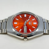 Seiko 5 Automatic – Orange Sunburst Dial Vintage Style Day-Date Men’s Watch