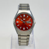 Seiko 5 Automatic – Orange Sunburst Dial Vintage Style Day-Date Men’s Watch