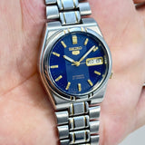 Seiko 5 Automatic Blue Dial 21 Jewels Vintage Men’s Watch 36mm Japan Made