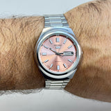 Seiko 5 - Custom Vintage Style Automatic Mens Watch 6309  Salmon Sunburst Dial