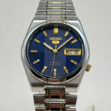 Seiko 5 Automatic Blue Dial 21 Jewels Vintage Men’s Watch 36mm Japan Made