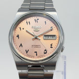 Vintage Seiko 5 - Automatic Salmon Arabic Dial - Day/Date Japanese